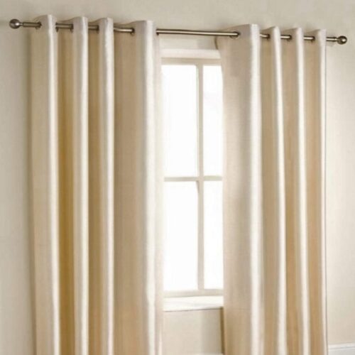 Homefab India Set of 2 Royal Silky Cream Long Door Curtains – 9 feet