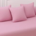 Home Linen 200TC Striped Diwan Set Cotton - Image 2
