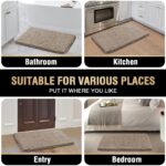 Magic Home Bathroom Door Mats Anti Slip Water Soak Size 40X60 Cm Pack of 1 Beige - Image 2