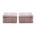Pure Home and Living Set of 8 Beige Cotton Face Towels - Image 5