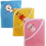 3PC Premium Hooded Blanket Cum Wrapping Sheet for Babies - Image 3