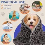 Super Absorbent Microfiber Dog Bath Towels for Drying Dogs Cats - Image 2