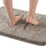 Magic Home Bathroom Door Mats Anti Slip Water Soak Size 40X60 Cm Pack of 1 Beige