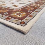 Solid Wool Rug Vintage Farmhouse Carpet Contemporary Floor Cover for Living Room Bedroom Home Office Non-Slip Low Pile Accent - Image 3